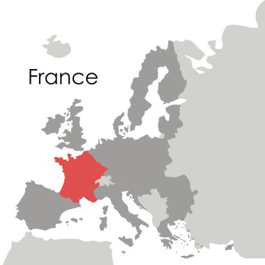 İzole Fransa harita tasarım