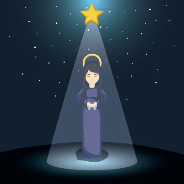 Kutsal mary karikatür tasarım