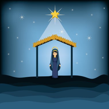 Kutsal mary karikatür tasarım