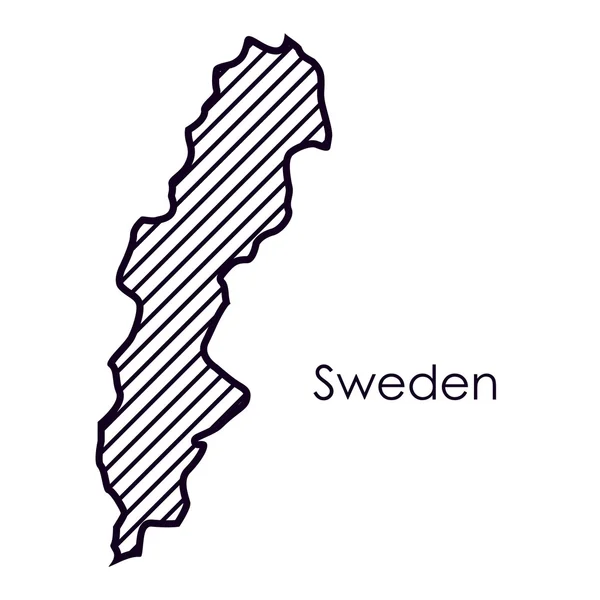 Isolated sweden map design — Stock Vector