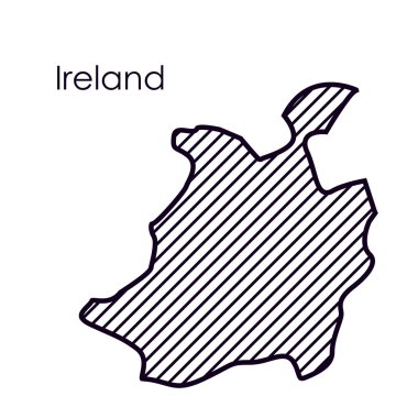 İzole İrlanda harita tasarım