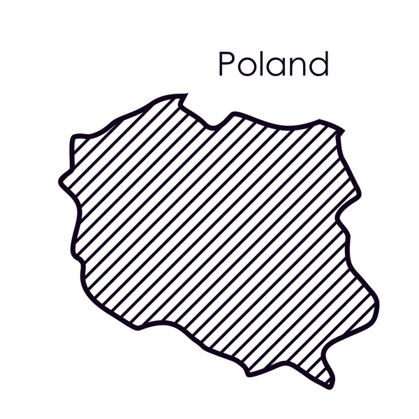 Geïsoleerde Polen kaart ontwerp — Stockvector