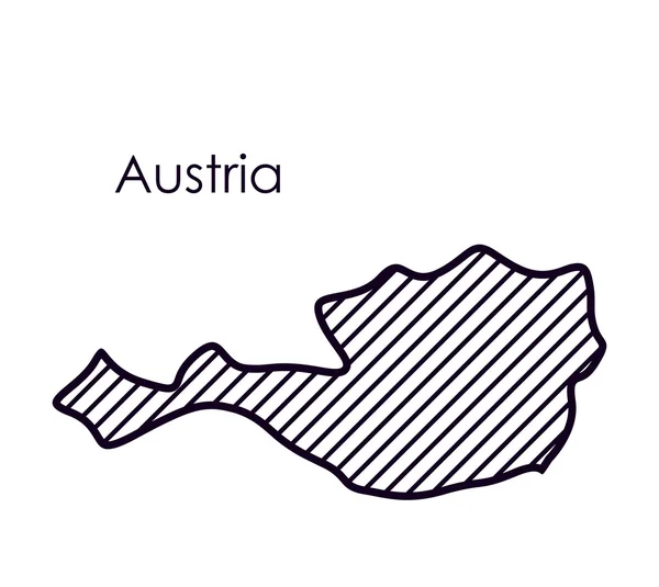 Geïsoleerde Oostenrijk kaart ontwerp — Stockvector