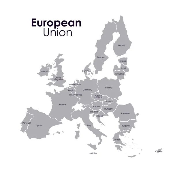 Απομονωμένη σχέδιο χάρτη Ευρωπαϊκής Ένωσης — Διανυσματικό Αρχείο