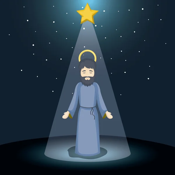 Joseph cartoon en Kerstmis ontwerpen — Stockvector