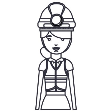 İzole yapıcı kadın karikatür tasarımı