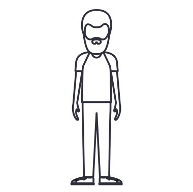 Bıyık tasarım ile izole karikatür