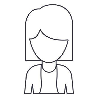 İzole kadın karikatür tasarım