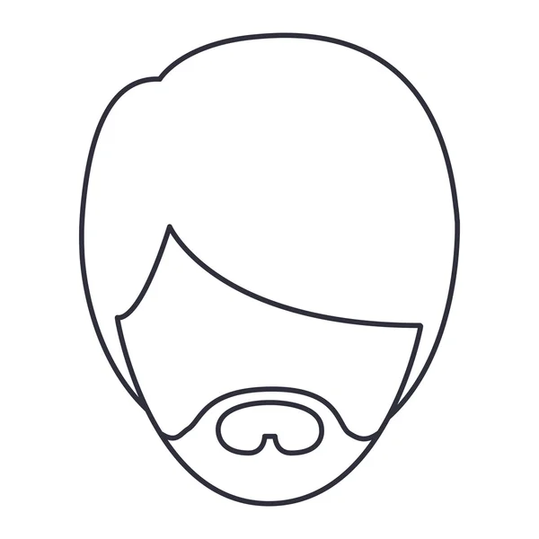 Γελοιογραφία απομονωμένες άνθρωπος με μουστάκι σχεδιασμό — Διανυσματικό Αρχείο