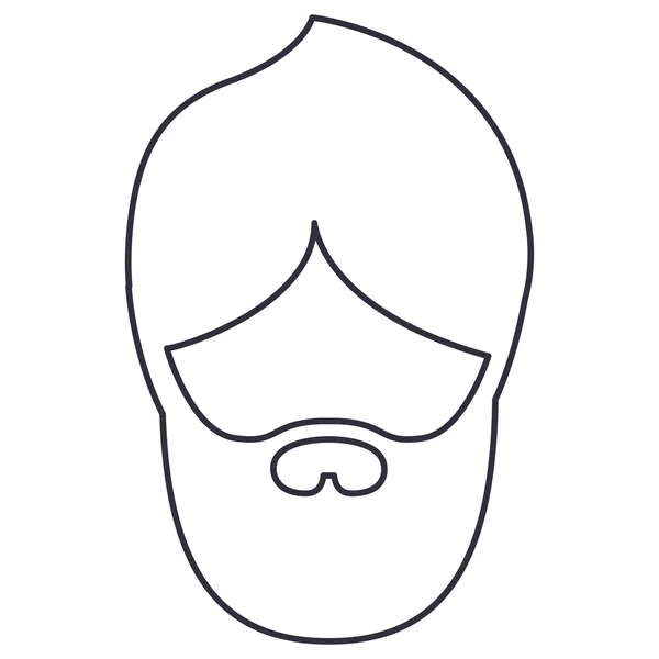 Γελοιογραφία απομονωμένες άνθρωπος με μουστάκι σχεδιασμό — Διανυσματικό Αρχείο