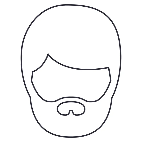 Isolated man cartoon with mustache design — Stock Vector