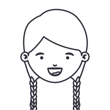 İzole kız çizgi film tasarım