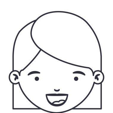 İzole kız çizgi film tasarım