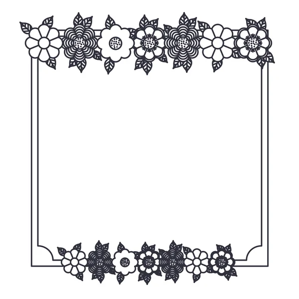 Ізольований дизайн декоративної та квіткової рамки — стоковий вектор