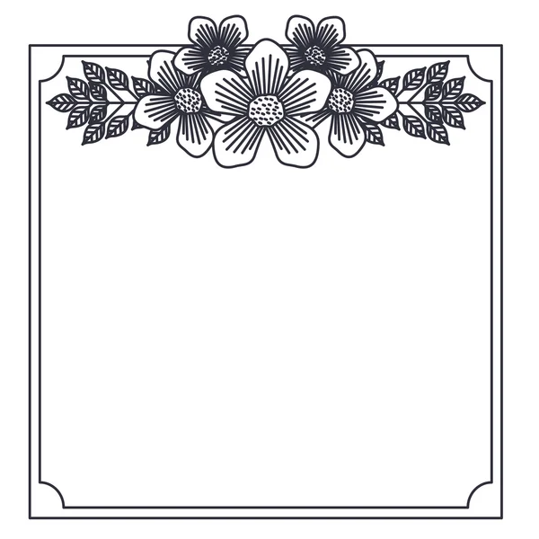 Diseño de marco decorativo y floral aislado — Archivo Imágenes Vectoriales