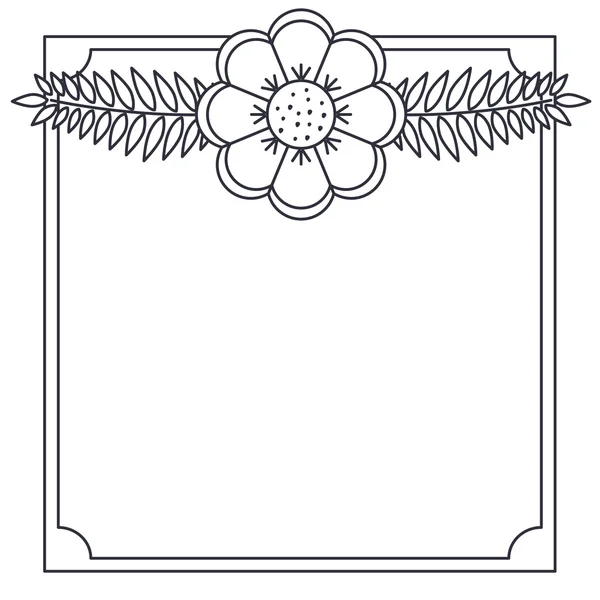 Diseño de marco decorativo y floral aislado — Archivo Imágenes Vectoriales