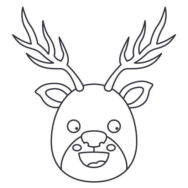 Reindeer cartoon of Christmas season design — Stock Vector