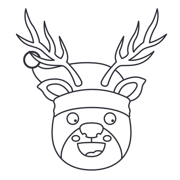 Rénszarvas rajzfilm a karácsonyi szezon design — Stock Vector