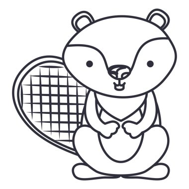 İzole kunduz tasarım karikatür