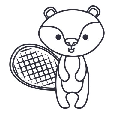 İzole kunduz tasarım karikatür