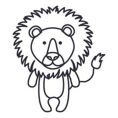 İzole aslan tasarım karikatür