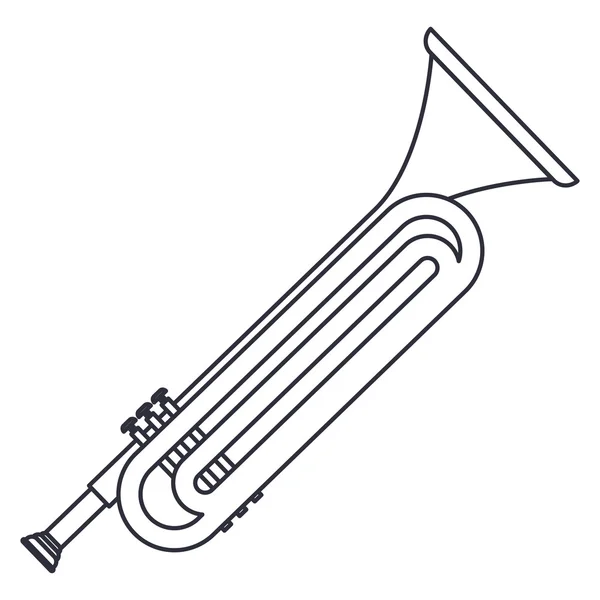 격리 된 트럼펫 악기 디자인 — 스톡 벡터