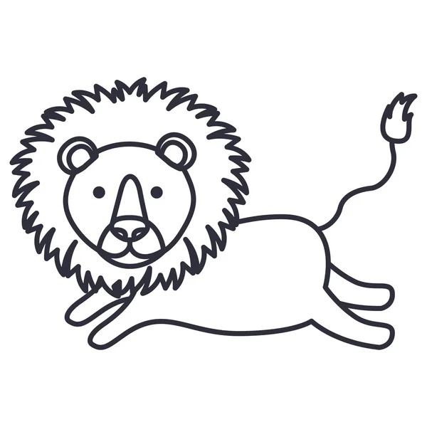 Elszigetelt oroszlán rajzfilm design — Stock Vector