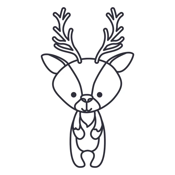 Cartone animato di renne di design stagione natalizia — Vettoriale Stock