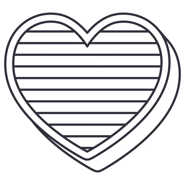 Geïsoleerd gestreept hart ontwerp — Stockvector
