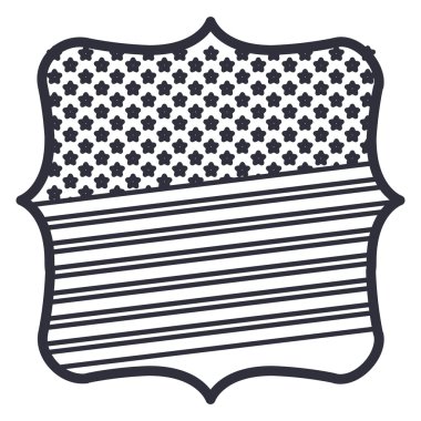 Siluet abd bayrağı çerçeve tasarımı içinde