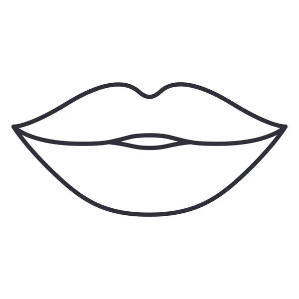 Lippen und Mund Cartoon Design — Stockvektor