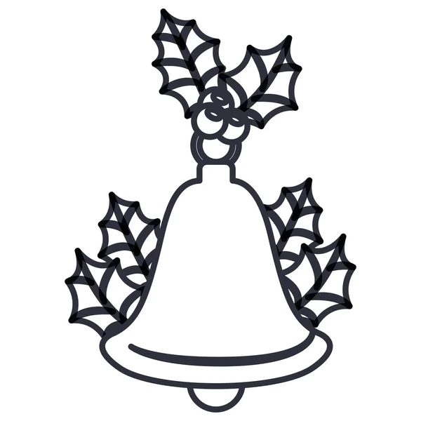 Дзвін з листям дизайну Різдвяного сезону — стоковий вектор
