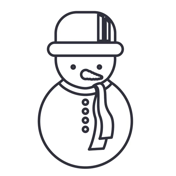 크리스마스 시즌 디자인의 눈사람 만화 — 스톡 벡터