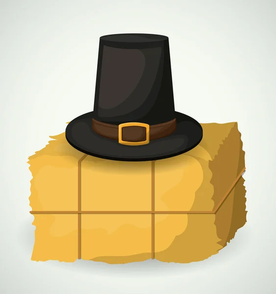 Hay and hat of Thanks given design — Διανυσματικό Αρχείο
