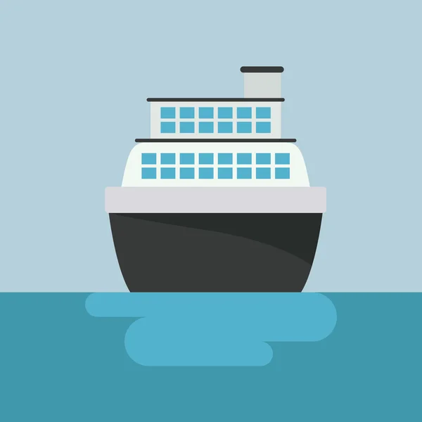 Ship vehicle and sea design — Stockový vektor