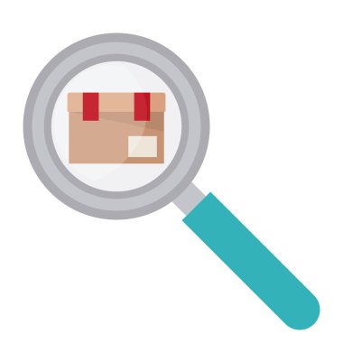 Paket ve dağıtım ve depolama kavramının lupe