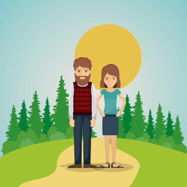 Park tasarım çift çizgi