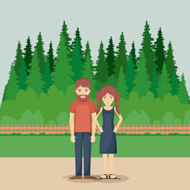 Park tasarım çift çizgi