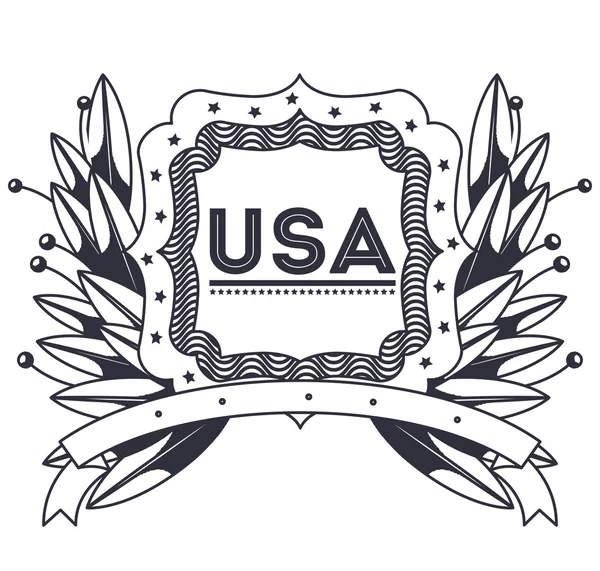 Etiket çerçeve ABD tasarım — Stok Vektör