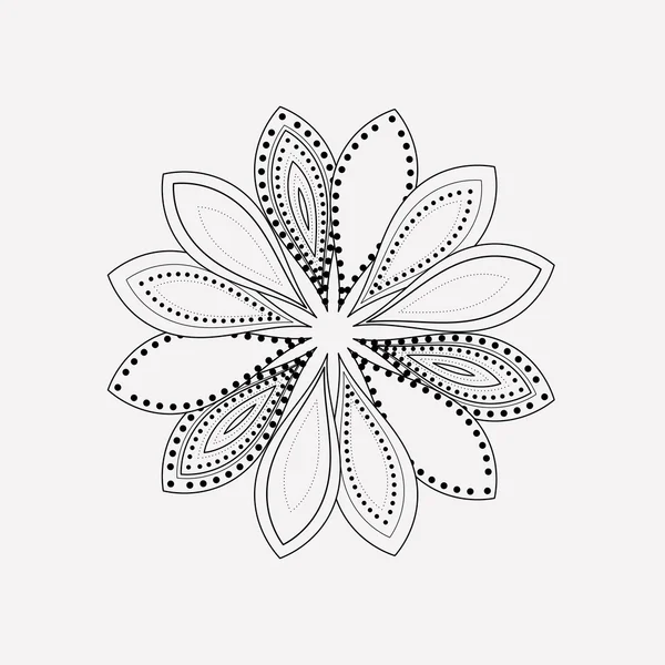 Silueta aislada de diseño de flores — Vector de stock