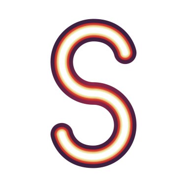 Parlak neon Harf S