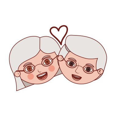 yaşlı kadın ve adam çizgi film