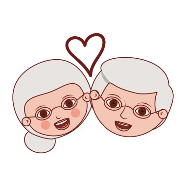 yaşlı kadın ve adam çizgi film