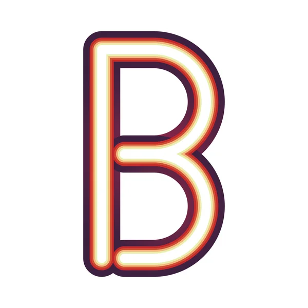 Lumineux néon lettre B — Image vectorielle