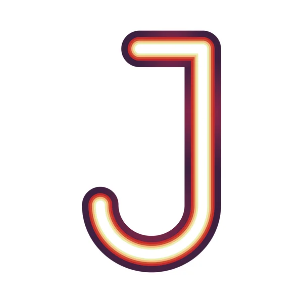 Gloeiende neon-brief J — Stockvector