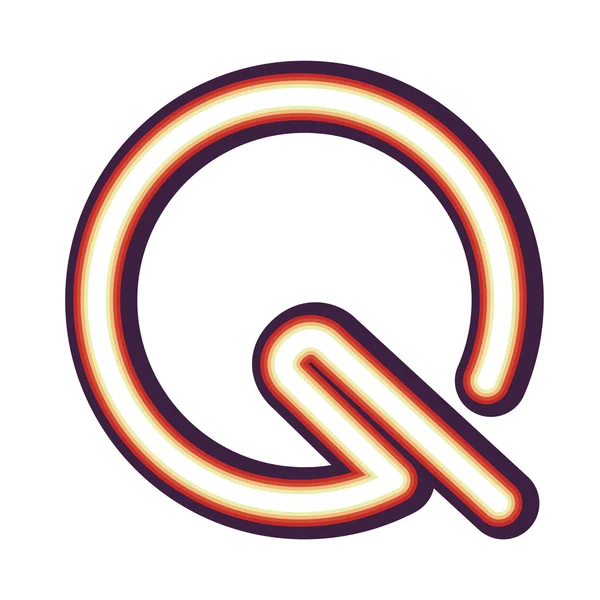 Lumineux néon lettre Q — Image vectorielle