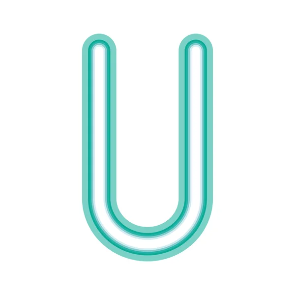 Pomyślna neon litera U — Wektor stockowy