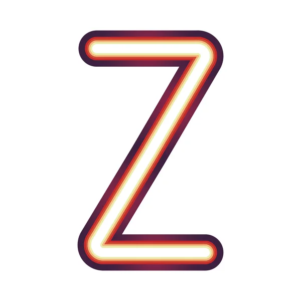 Gloeiende neon letter Z — Stockvector