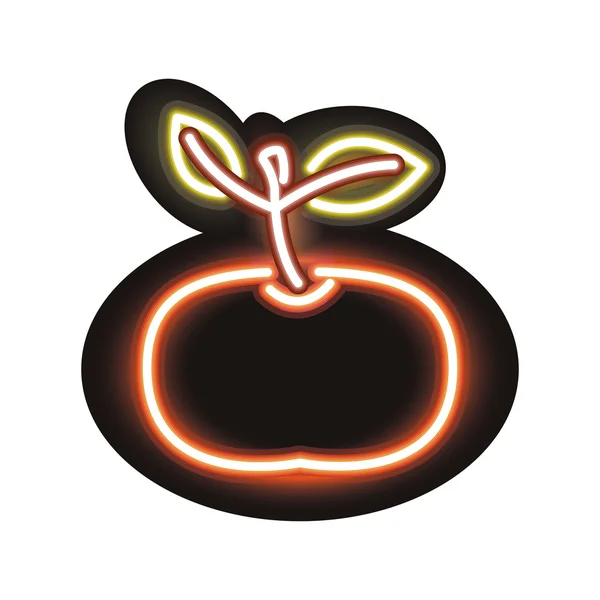 Neon tangerine icon — Stock Vector