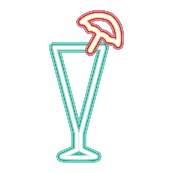 Neon cocktail icon — Stock Vector